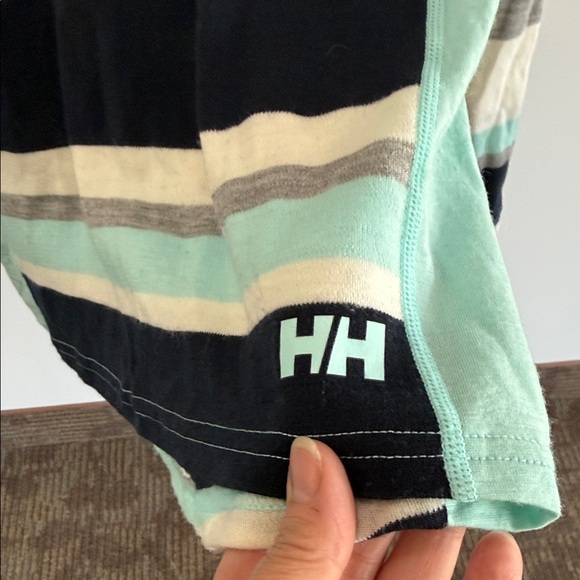 9-Helly Hansen Women's Striped Jersey - Dark Blue, Gray, White, and Turquoise - Picture 6 of 14